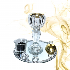 Encensoir Cristal, Modèle L, Brûleur d’encens, Mabkhara, Gold