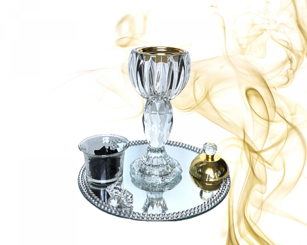 Encensoir Cristal, Modèle L, Brûleur d’encens, Mabkhara, Gold