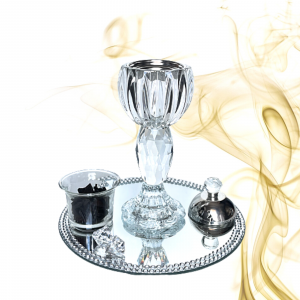 Encensoir Cristal, Modèle L, Brûleur d’encens, Mabkhara, Silver