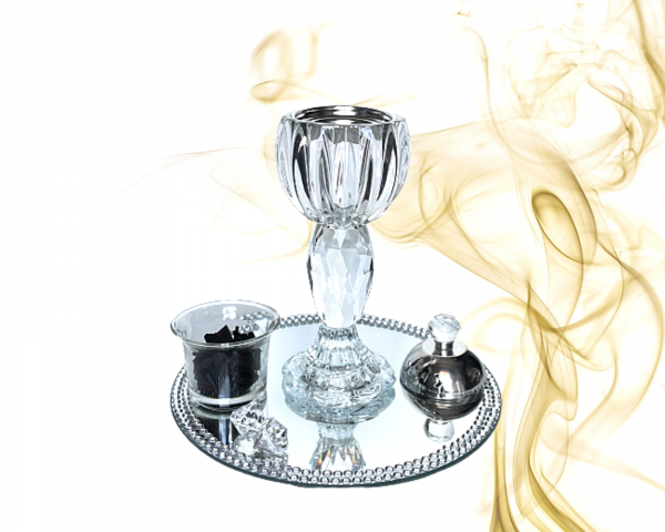 Encensoir Cristal, Modèle L, Brûleur d’encens, Mabkhara, Silver