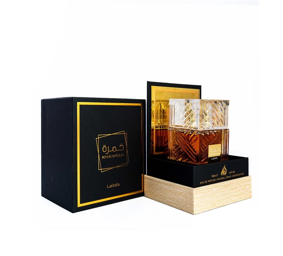 Plongez dans un monde de luxe et de décadence avec Khamrah, une création exquise de la parfumerie.